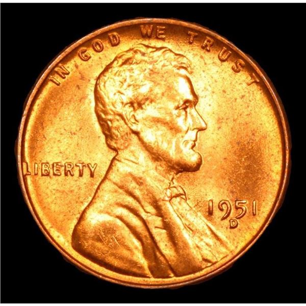 1951-d Lincoln Cent 1c Grades GEM++ RD