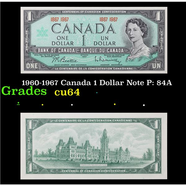 1960-1967 Canada 1 Dollar Note P: 84A Grades Choice CU