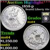 Image 1 : ***Auction Highlight*** 1858-p Seated Liberty Quarter 25c Graded Choice Unc BY USCG (fc)