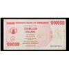Image 3 : 2008 Zimbabwe 10 Million Dollar Note P: 55A Grades vf+