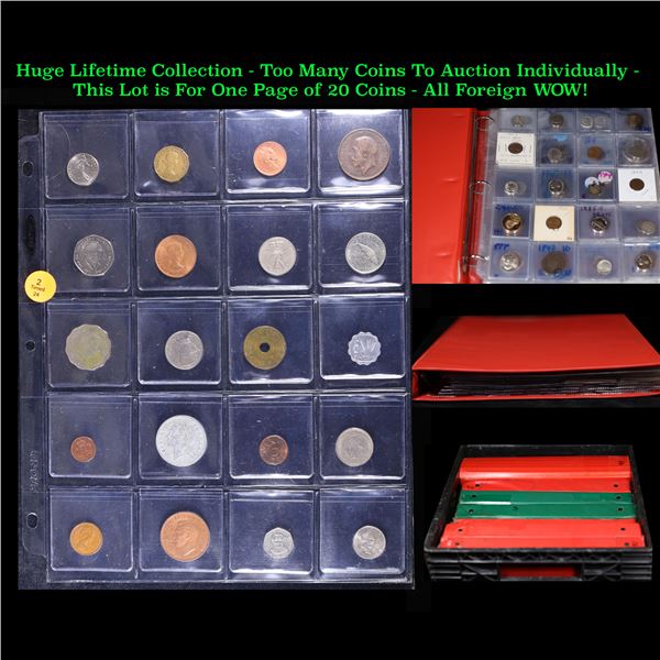 Huge Liifetime Collection - Too Many Coins To Auction Individually - This Lot is For One Page of 20 