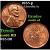 Image 1 : 1955-p Lincoln Cent 1c Grades GEM+ Unc RD