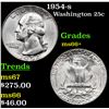 Image 1 : 1954-s Washington Quarter 25c Grades GEM++ Unc