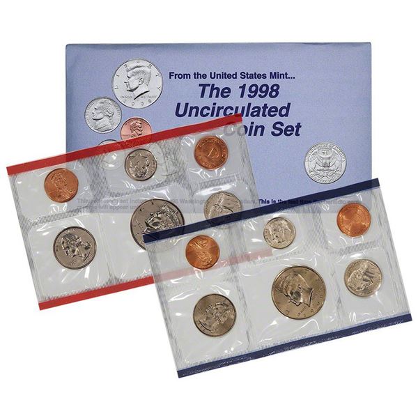 1998 United States Mint Silver Proof Set. 5 Coins Inside. Original government packaging.