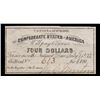 Image 2 : 1861 C.S.A. $4 Intrest Note Grades Choice AU/BU Slider