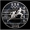 Image 2 : Proof 1995-d OlympicsTrack & Field Modern Commem Dollar $1 Grades GEM++ Proof Deep Cameo