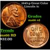 Image 1 : 1945-p Lincoln Cent Great Color 1c Grades GEM+ Unc RD
