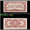 Image 1 : 1942  Malaysia (Japanese WWII Occupation) 5 Cents Note P#?M2b Grades Select CU