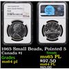 Image 1 : NGC 1965 Small Beads, Pointed 5 Canada Dollar $1 Graded ms64 pl By NGC