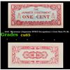 Image 1 : 1942  Myanmar (Japanese WWII Occupation) 1 Cent Note P# 9b Grades Gem CU