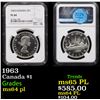 Image 1 : NGC 1963 Canada Dollar $1 Graded ms64 pl By NGC