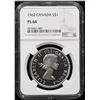Image 2 : NGC 1963 Canada Dollar $1 Graded ms64 pl By NGC