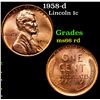 Image 1 : 1958-d Lincoln Cent 1c Grades GEM+ Unc RD