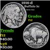 Image 1 : 1916-d Buffalo Nickel 5c Grades f, fine