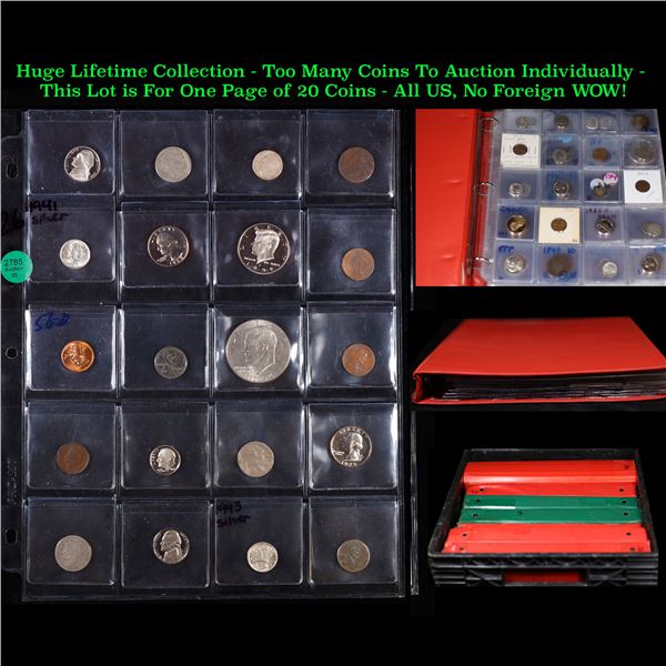 Huge Liifetime Collection - Too Many Coins To Auction Individually - This Lot is For One Page of 20 