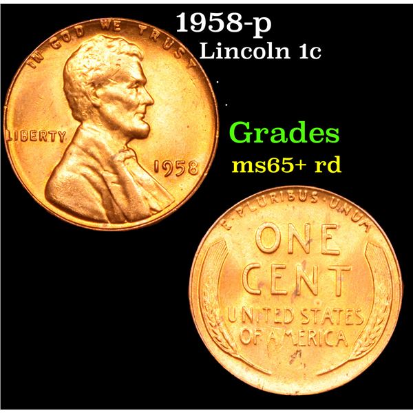 1955-s Lincoln Cent 1c Grades Gem+ Unc RD