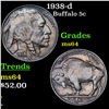Image 1 : 1938-d Buffalo Nickel 5c Grades Choice Unc