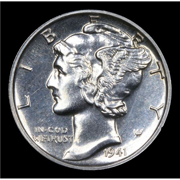 Proof 1941 Mercury Dime 10c Grades GEM+ Proof