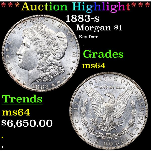 ***Auction Highlight*** 1883-s Morgan Dollar $1 Graded ms64 By SEGS (fc)