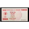Image 2 : 2006-2008 Zimbabwe 10 Million Dollars (ZWN) Emergency Bearer Check Notes P# 55a Grades vf++