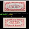 Image 1 : 1942  Myanmar (Japanese WWII Occupation) 1 Cent Note P# 9b Grades Select CU