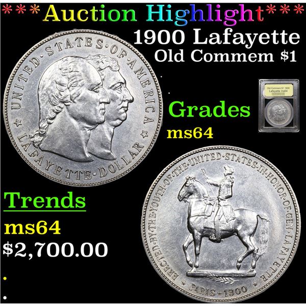 ***Auction Highlight*** 1900 Lafayette Lafayette Dollar $1 Graded Choice Unc BY USCG (fc)