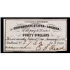Image 2 : 1861 C.S.A. $40 Intrest Note Grades Select CU