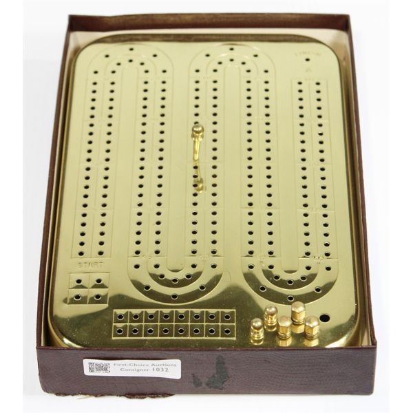 SOLID BRASS CRIBBAGE BOARD