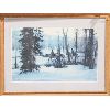 Image 1 : H. TERPNING "INDIANS IN SNOWY WOODS" FRAMED ART PRINT