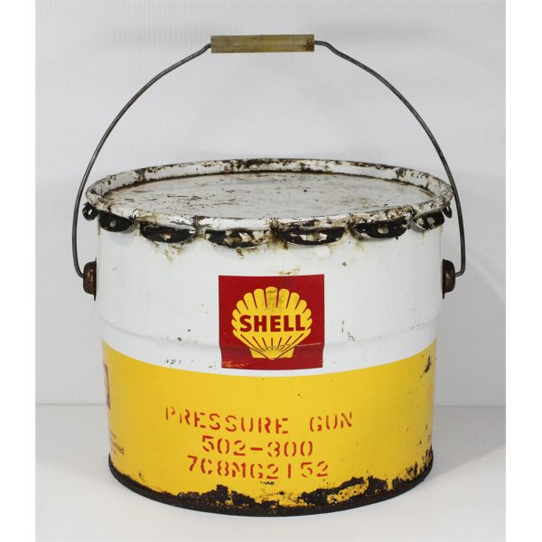 VINTAGE SHELL OIL GREASE PAIL