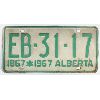 Image 1 : 1967 ALBERTA LICENCE PLATE