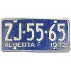 Image 1 : 1972 ALBERTA LICENCE PLATE