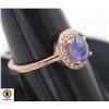 Image 1 : #65-UNHEATED PURPLE TANZANITE & CZ RING SIZE 6.75