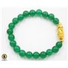 Image 1 : #40- GREEN EMERALD & DRAGON  BEAD BRACELET