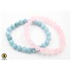 Image 1 : #30-NATURAL PINK ROSE QUARTZ & BLUE AQUARMARINE