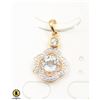 Image 1 : #105-SKY BLUE TOPAZ & CZ PENDANT