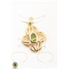 Image 1 : #98-UNHEATED GREEN PERIDOT & CZ PENDANT