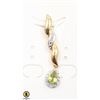 Image 1 : #100-UNHEATED GREEN PERIDOT & CZ PENDANT