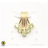 Image 1 : #96-UNHEATED GREEN PERIDOT & CZ PENDANT