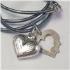 BZ1490-171 SILVER HEART WITH LEATHER CORD