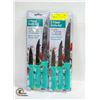 Image 1 : 2 NEW SEALED 3PC TEAL KNIFE SETS STAINLESS STEEL