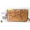 Image 1 : 1969 HAND MADE LEATHER ROSE PATTERN