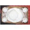 JOHNSON BROS ATHENA PLATTER + 4 CUPS AND SAUCERS