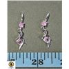 Image 1 : SILVER WITH 0.25 CT PINK STONE AND 0.25 CT DANGLIN