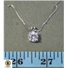 Image 1 : SILVER 2.0 CT CZ PENDANT SOLITAIRE ON 50