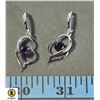 Image 1 : SILVER EARRINGS WITH 0.50 CT PURPLE STONE WITH