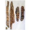 FOLKART WOOD CARVINGS- LOT OF 4- 10"-20" IN HEIG