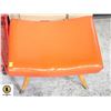 Image 1 : VINTAGE ORANGE STOOL (20"X16"X13" HIGH)