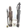 Image 1 : AFRICAN WOOD CARVED SCULPTURES- LOT OF 2