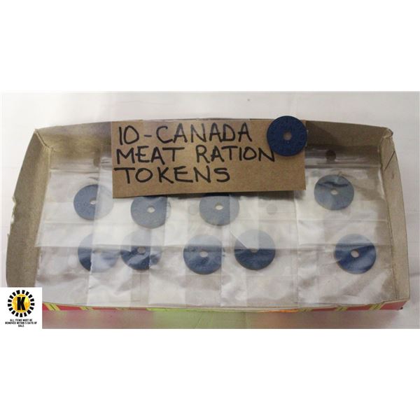 Meat Ration Token 10 - CANADA MEAT RATION TOKENS WWII - 1940'S